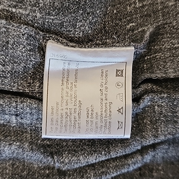 SOLD! Chanel 2Pc Smoke Gray Dress Peplum Jacket Suit Linen CC Buttons FR 36 US 4 - Picture 12 of 16